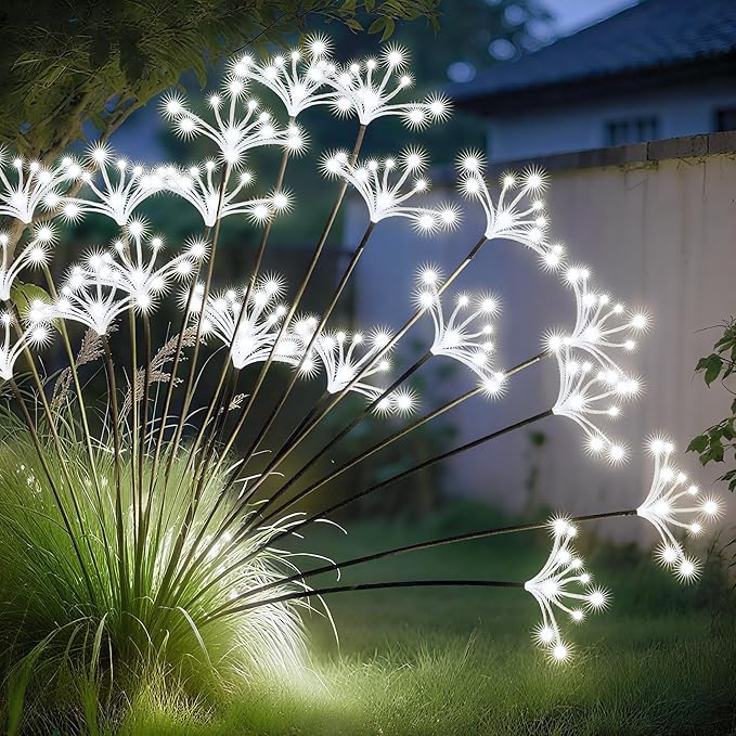 JJGoo Solar Garden Lights, New Upgraded 2 Pack Solar Swaying Starburst Light by JJGoo