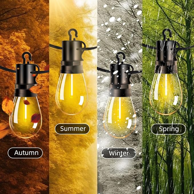 Outdoor Patio String Lights 150ft: S14 LED Shatterproof Bulbs 3 Modes Button - Image 6