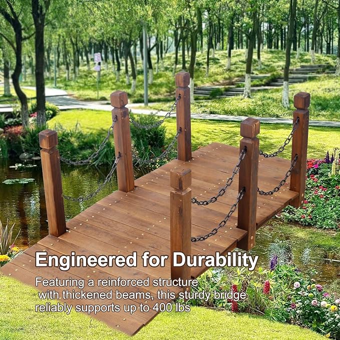 5 Ft Decorative Outdoor Bridge - Image 8
