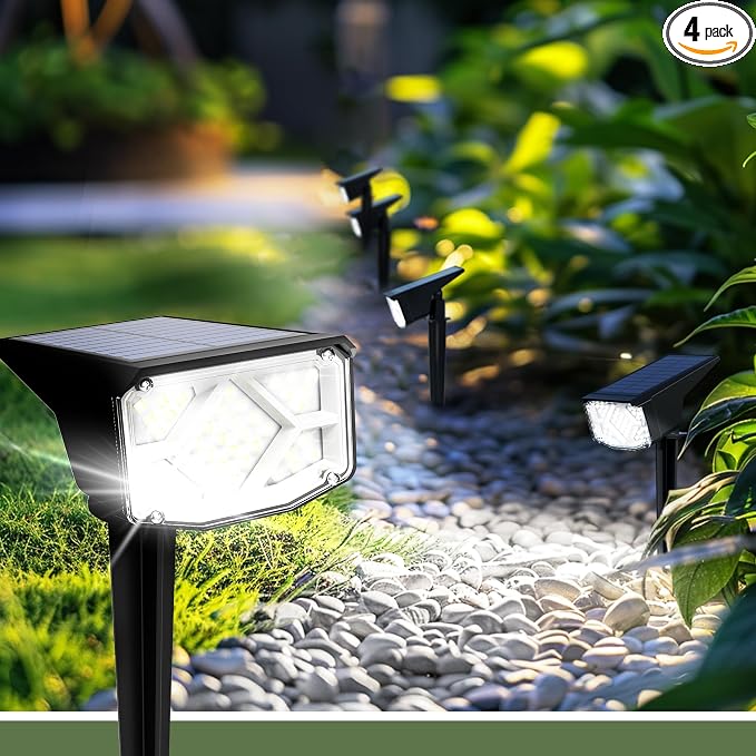 Solar Spot Lights Outdoor, Solar Lights Outdoor Waterproof IP65, Compact Design by AUDERWIN