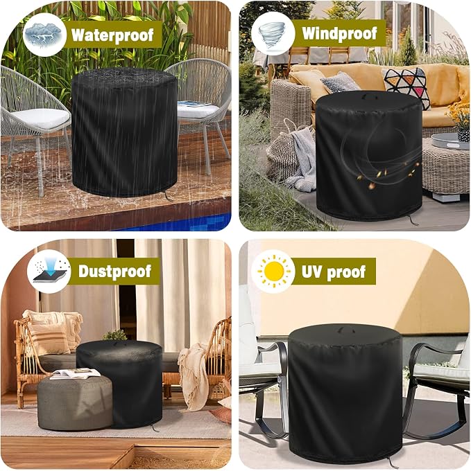 Outdoor Side Tables Cover for Outlux 18.5” Metal Outdoor Round Table, - Image 7