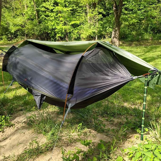 Camping Hammock Tent with Mosquito Net & RainFly, 3 in 1 Waterproof Lightweight - Image 7