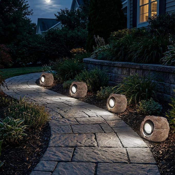 2 Pack Solar Rock Lights, Outdoor Decorative Garden Spotlights - Image 7