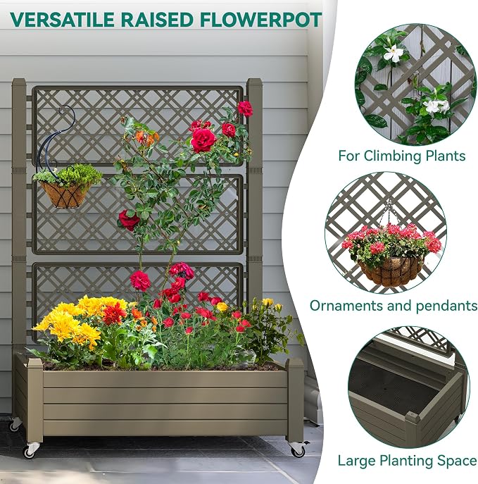 YITAHOME 43.3x17.7x61 in Planter Trellis Box - Image 4