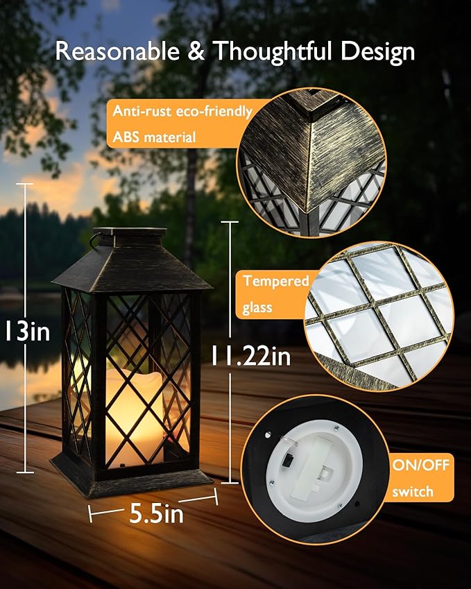 Homemory Solar Lanterns Outdoor Waterproof Hanging - Image 4