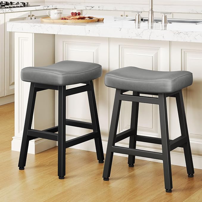 Counter Height Bar Stools Set of 2, 24 Inch Barstools by Raynesys