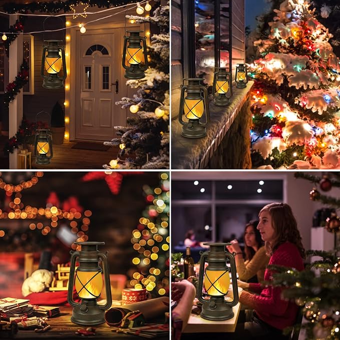 Solar Lantern Outdoor Waterproof, LED Vintage Flickering Flame Solar Lights - Image 2