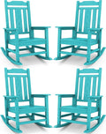 SERWALL Oversized Rocking Chair Set of 4 Outdoor, HDPE Outdoor Rocking Chair by SERWALL