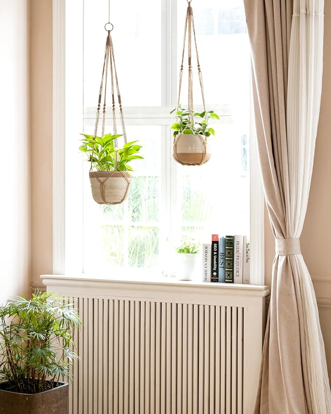 Dahey Macrame Plant Hanger Indoor Outdoor Hanging Planter Basket Large - Image 2