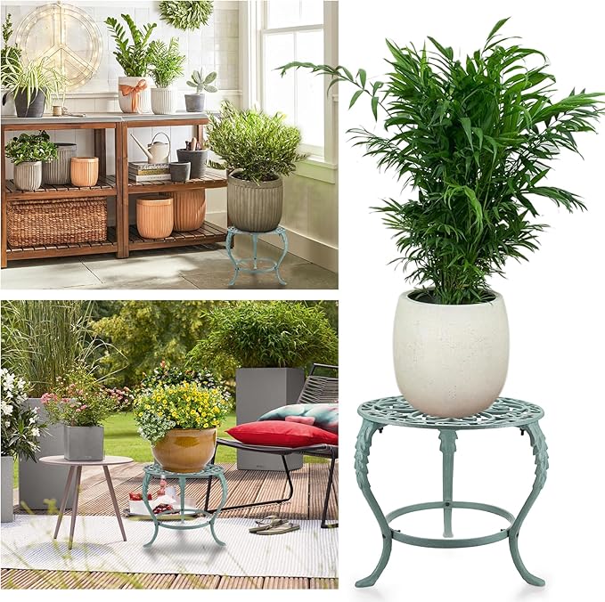 OwnMy Heavy Duty Cast Iron Plant Stand Vintage Wrought Iron Flower Pot Holder - Image 7