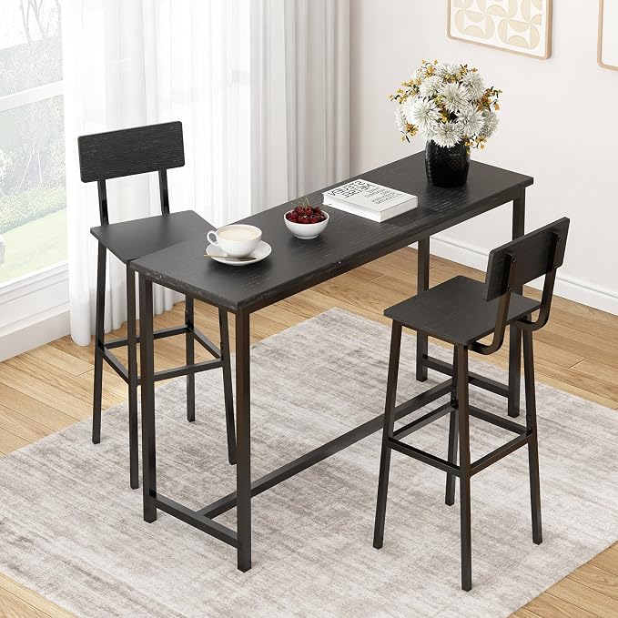 GILLAS Set of 2 Bar Stools, Tall Bar Chairs - Image 5