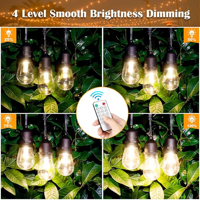 Mlambert 2 Pack Each 48FT 3-Color in 1 Solar String Lights Outdoor, Dimmable - Image 3