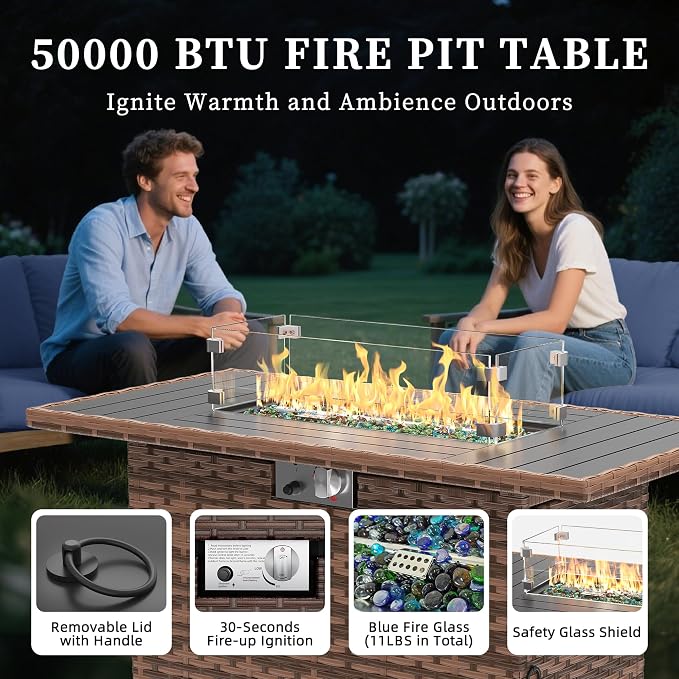 UDPATIO Patio Furniture Set, 5 Pieces Outdoor Wicker Furniture Set - Image 8