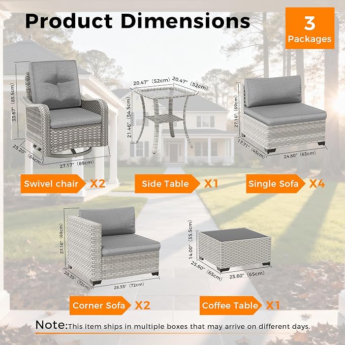 8-Seat Modern Patio Furniture Set - Image 3