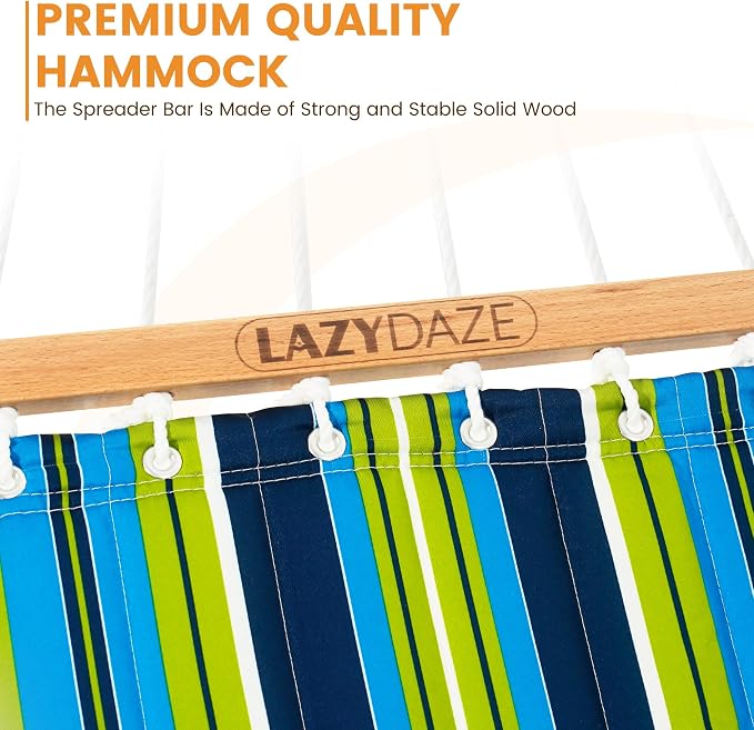 Lazy Daze Hammocks 12 FT Quilted Fabric Double Hammock - Image 3