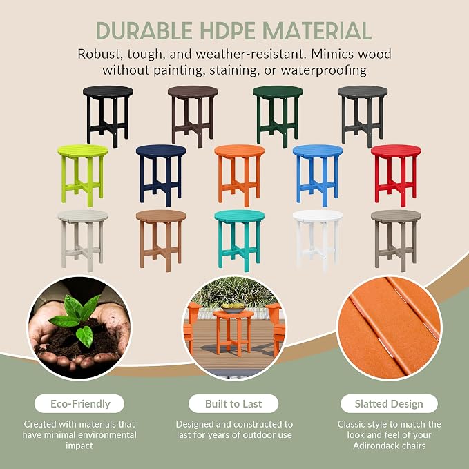 WestinTrends Dylan Adirondack Round Outdoor Side Table - Image 6