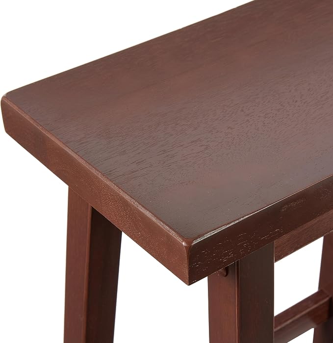 Amazon Basics Solid Wood Saddle-Seat Counter Height Bar Stools - Image 5