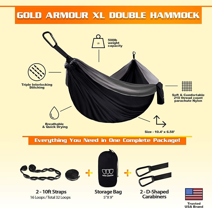 Gold Armour Camping Hammock - Image 2
