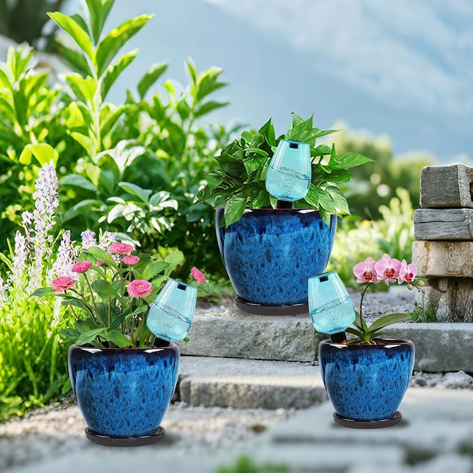 Ceramic Pots for Plant with Self Watering Globes, 6 inch Planters for Indoor - Image 6