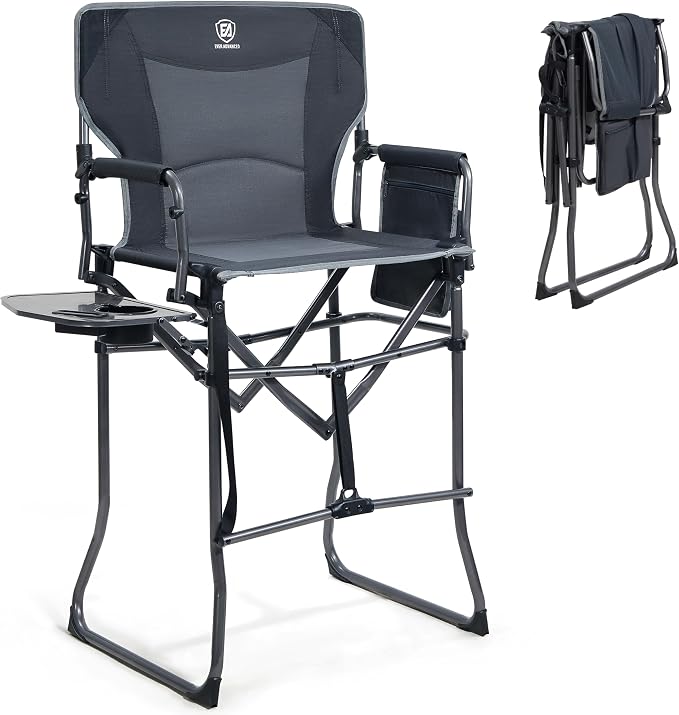 EVER ADVANCED Portable 30.7" Seat Height Tall Folding Camping Chair Directors by EVERADVANCED