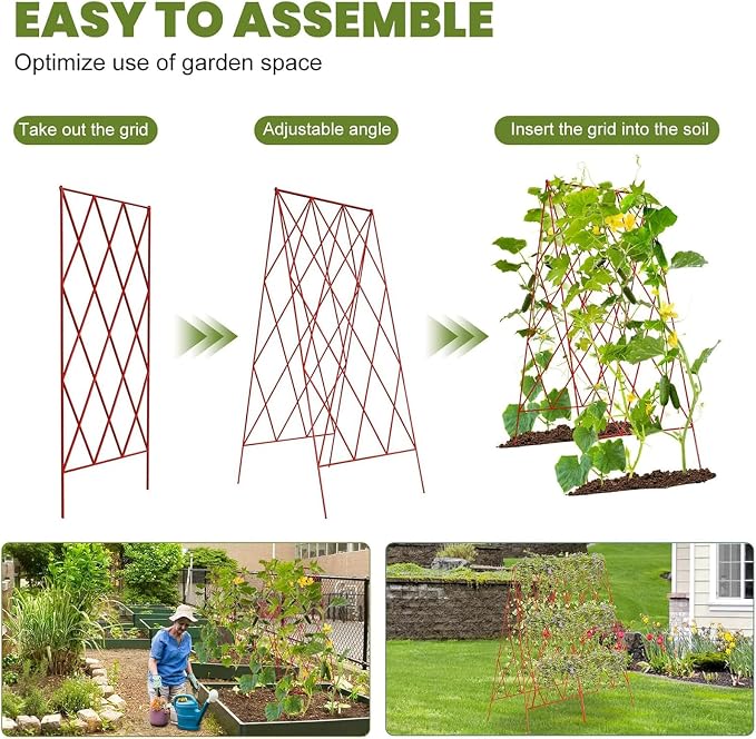 Cucumber Trellis 2 Pack, Foldable A-Frame Garden Trellis - Image 4