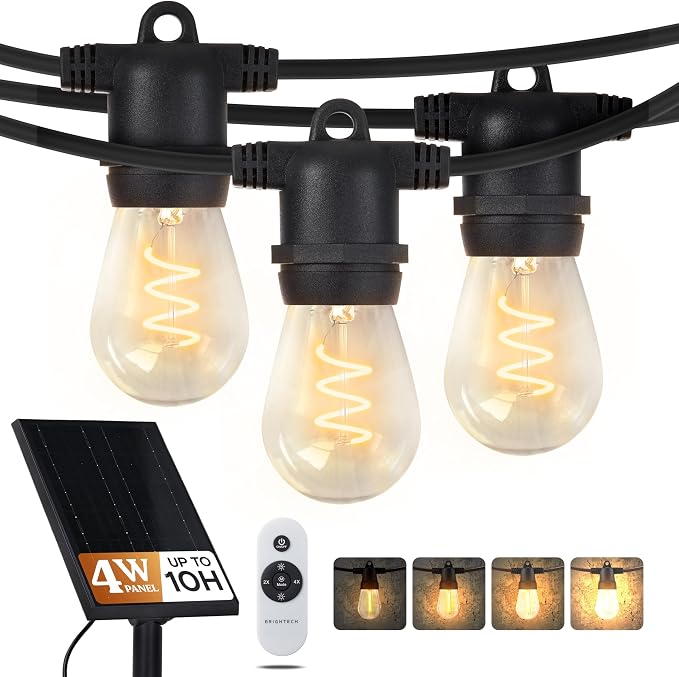 Brightech Ambience Pro Super Bright 48 Ft, 15 Bulbs Solar Power Remote Control by Brightech