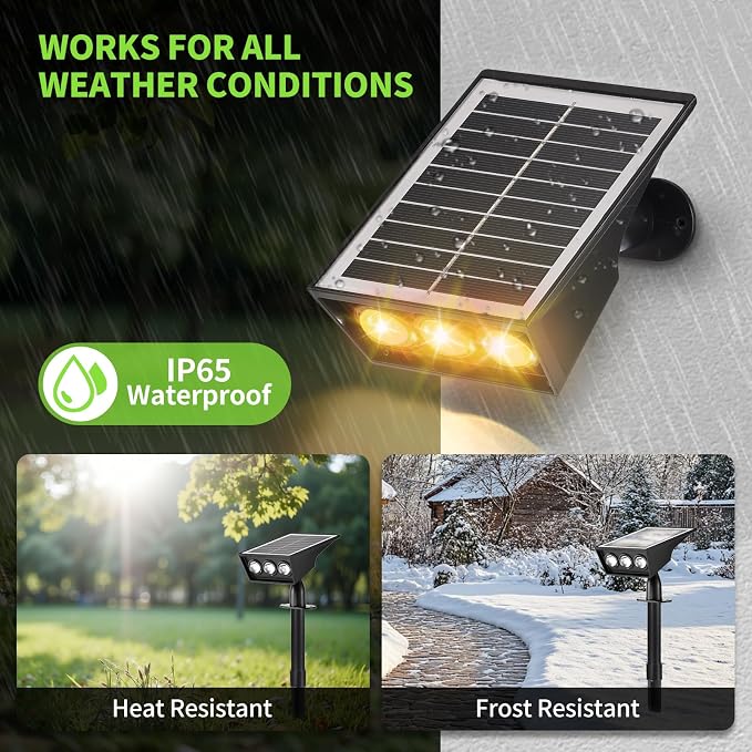 Solar Spot Lights Outdoor, RGB Solar Landscape Spotlights IP65 Waterproof - Image 5