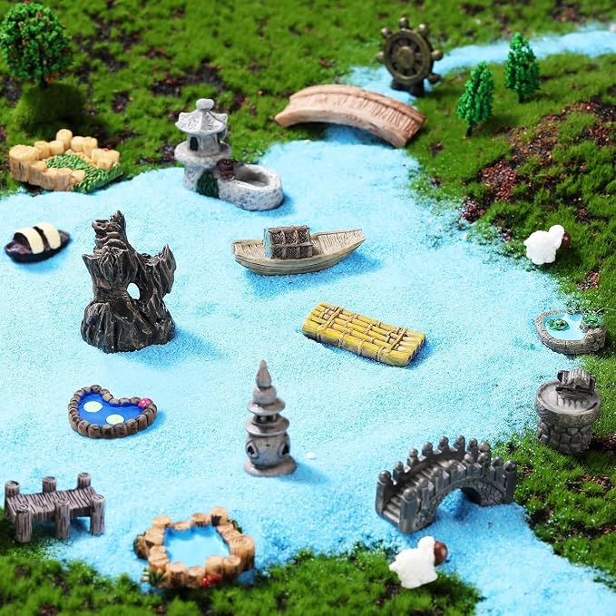 Miniature Grey Stone Arch Bridge, Fairy Garden Accessories, Micro Landscape - Image 4