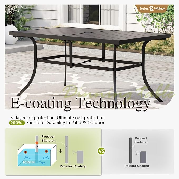 Sophia & William 7 Pieces Patio Dining Set - Image 7