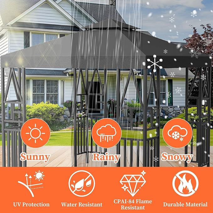 Gazebo Canopy Replacement 10x10ft Outdoor Shelter - Image 2