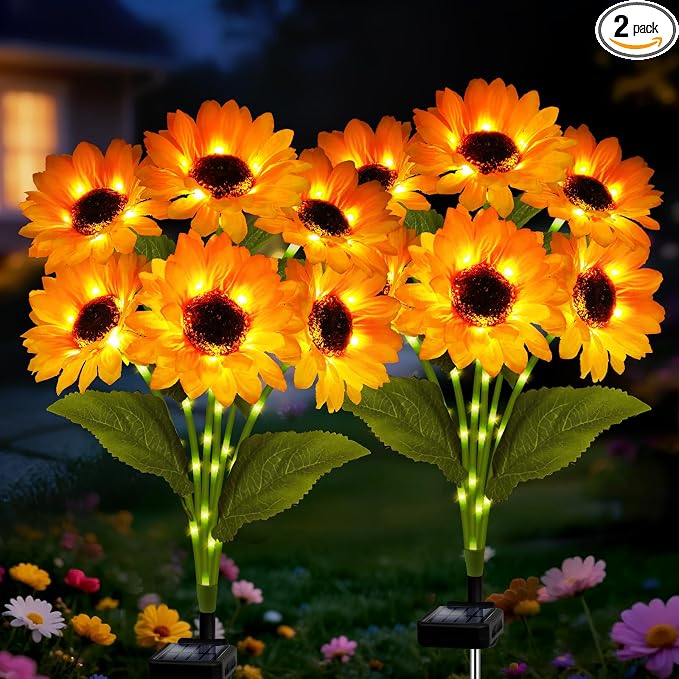 Solar Sunflower Lights 2 Pack by yulloyello