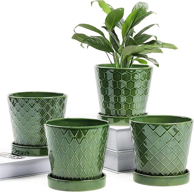 BUYMAX Plant Pots Indoor –5 inch Ceramic Flower Pot by BUYMAX