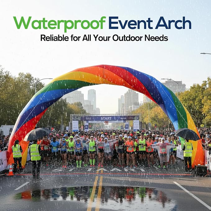 Inflatable Rainbow Arch 20ftx10ft Inflatable Archway Outdoor Holiday Decorations - Image 3