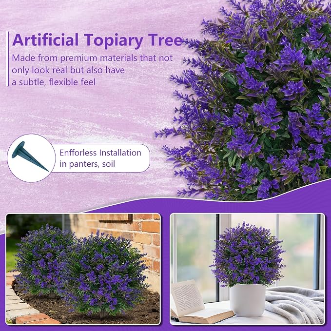 Artificial Lavender Topiary Ball - Image 6