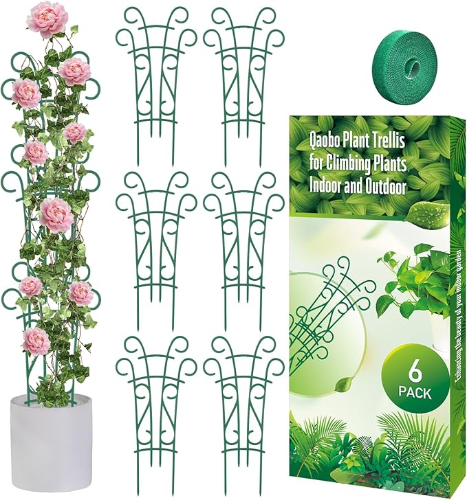 6 Pack Indoor Plant Trellis for Potted Plants, Stackable Garden Trellis for by Qaobo