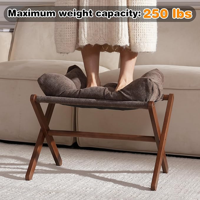 Ottoman Foot Rest- Bamboo Folding Stool, Foot Stools Small Ottman - Image 6