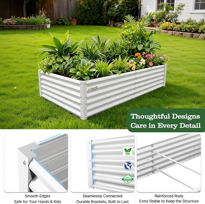 A ANLEOLIFE Set of 12, 18 Inch Tall Raised Garden Beds Kit, Rectangular & - Image 6