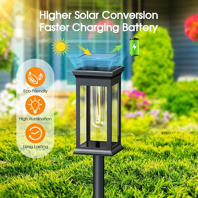 KOOPER Solar Pathway Lights Outdoor 8 Pack, 2X Bigger Solar Outdoor Lights - Image 4
