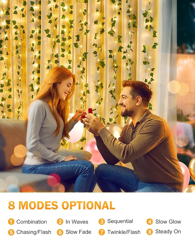 Brightown Solar Fairy Lights Outdoor, 2 Packs Total 66Ft Solar String Lights - Image 2