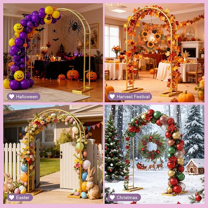 7.2FT Metal Garden Arch Trellis Arbor, Wedding Arch Stand - Image 3