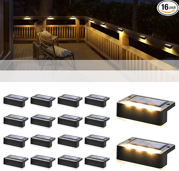SOLPEX Solar Fence Lights, 6 LEDs Solar Lights Outdoor Waterproof Solar Powered by Solpex