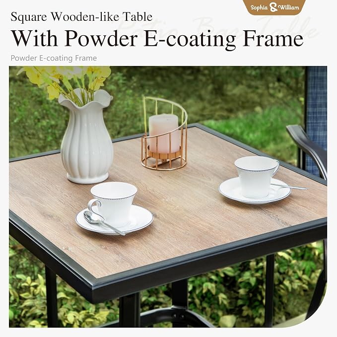 Sophia & William Outdoor Bar Set, Patio Bar Table and Chairs Set, Bar Height - Image 5
