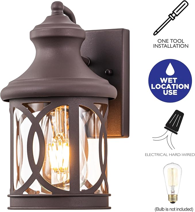 2-Pack Outdoor Wall Lights, Porch Lights, Waterproof Outdoor Wall Sconce - Image 4