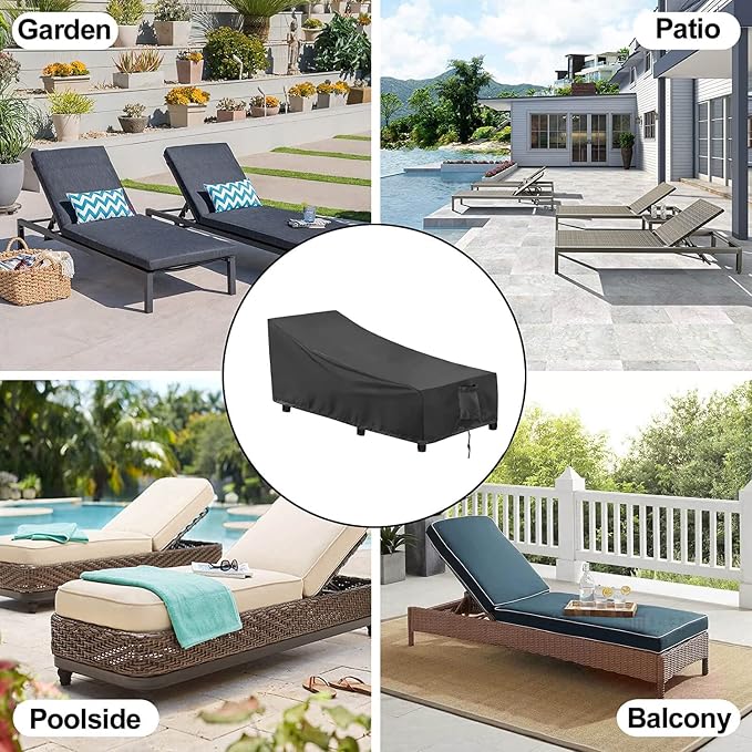 OutdoorLines Outdoor Waterproof Patio Chaise Lounge Chair Cover - Image 7