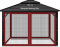 Gazebo Replacement Mosquito Netting Outdoor Universal Gazebo Canopy 4-Panels by Iheqard