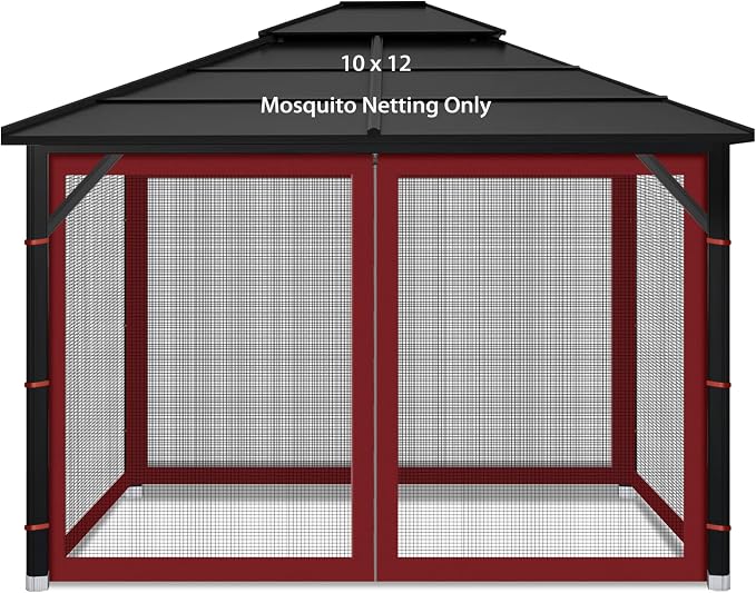 Gazebo Replacement Mosquito Netting Outdoor Universal Gazebo Canopy 4-Panels by Iheqard