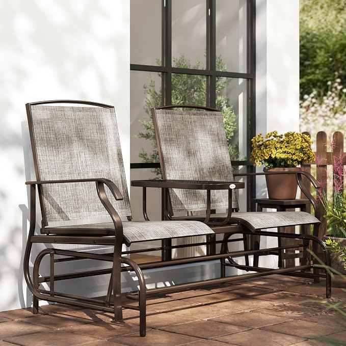 Outsunny Outdoor Glider Bench - Image 9