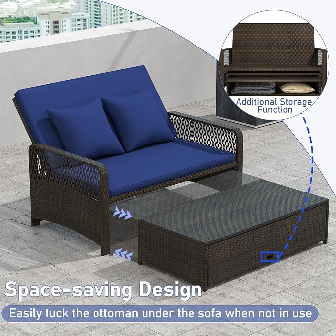 RELAX4LIFE Wicker Patio Outdoor Daybed - Image 7