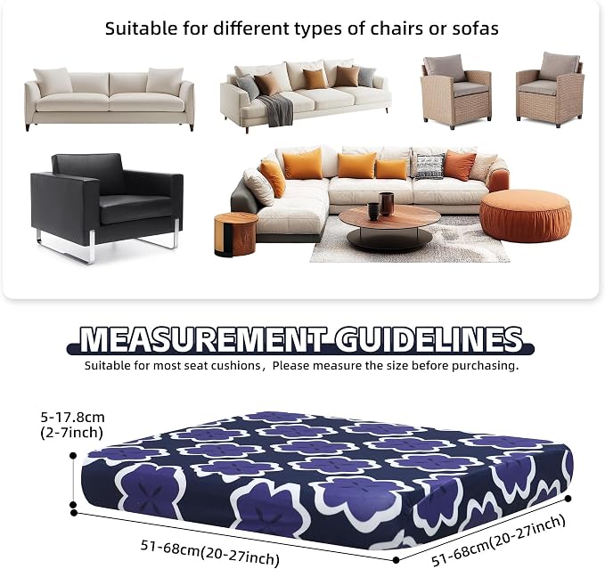 8Pcs Patio Cushion Covers, Outdoor Cushions Covers, Stretch Cushion Covers - Image 2