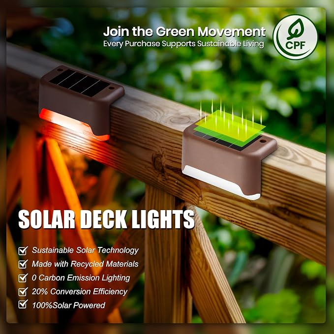 SOLPEX Color Changing Solar Deck Lights, 16 Pack Waterproof LED Lights - Image 3
